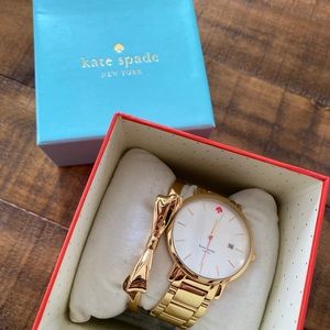 Kate Spade gold watch + bracelet set